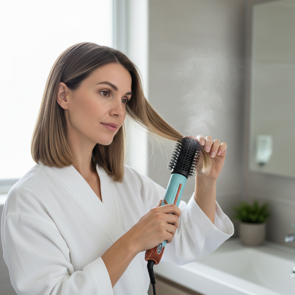 Kit de Estilo 7-em-1 – Secador Multifuncional com Escova de Ar Quente Iónica