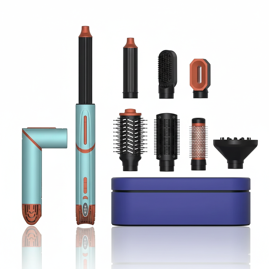 Kit de Estilo 7-em-1 – Secador Multifuncional com Escova de Ar Quente Iónica