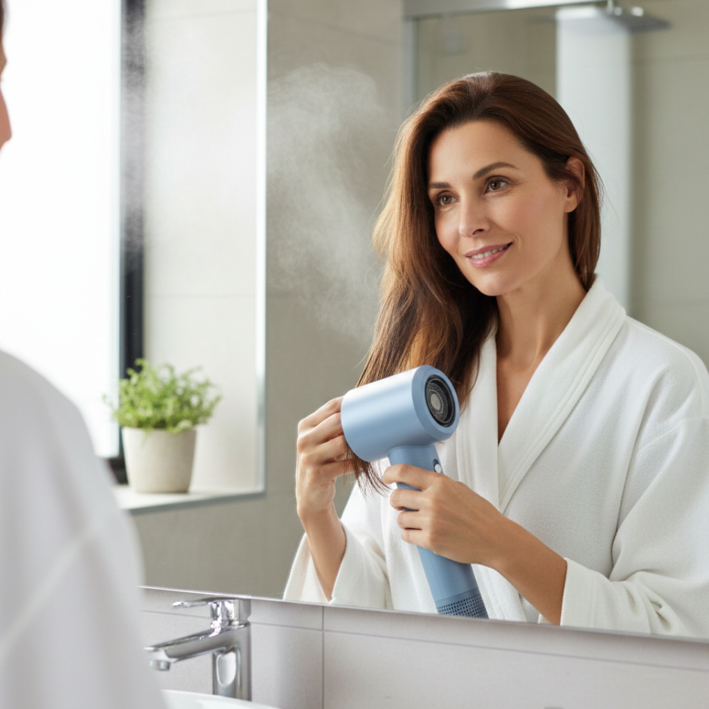 Escova Secadora Rotativa 110.000 RPM BLDC Dobrável com Sistema de Limpeza Fácil