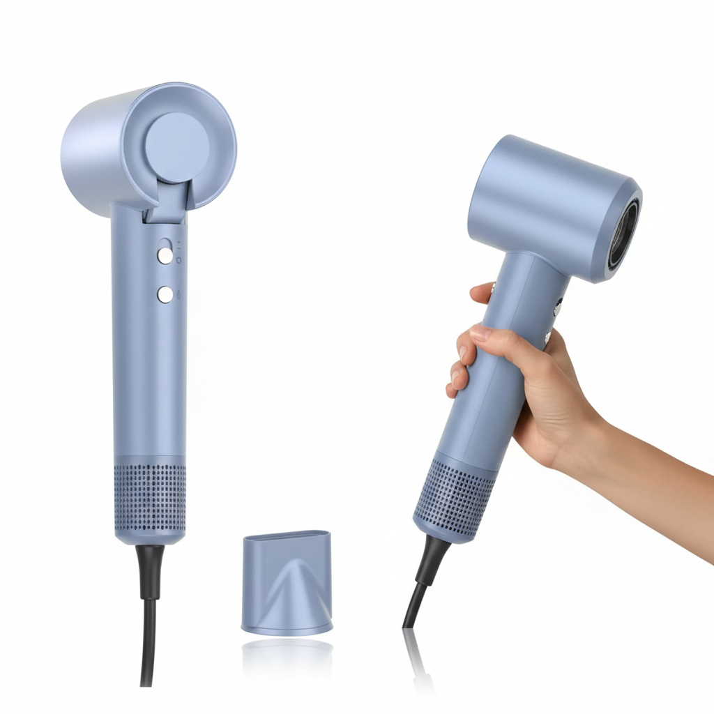 Escova Secadora Rotativa 110.000 RPM BLDC Dobrável com Sistema de Limpeza Fácil