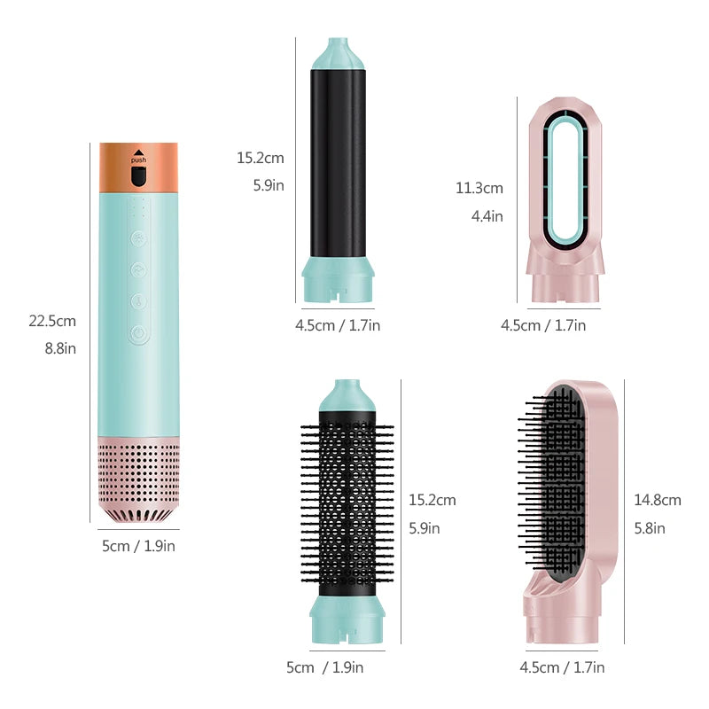 Kit Mesky 3-em-1 Profissional de Alta Velocidade – Secador, Escova de Ar Quente e Modelador Iónico