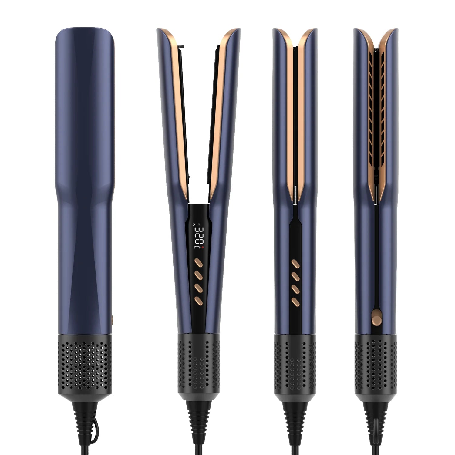 Modelador Mesky 2-em-1 Profissional Hot Air Styler – Placas de Titânio e Ecrã LCD