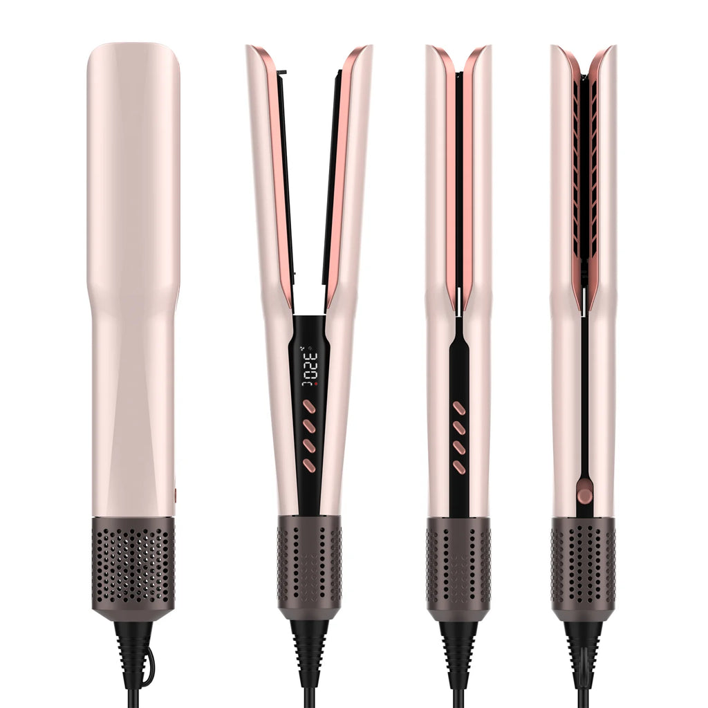 Modelador Mesky 2-em-1 Profissional Hot Air Styler – Placas de Titânio e Ecrã LCD