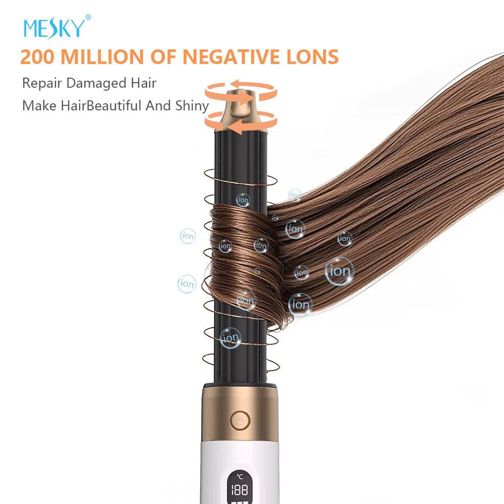 Kit Modelador de Cabelo Mesky 7-em-1 de Alta Velocidade BLDC – Secador e Escova de Ar Quente Iónica